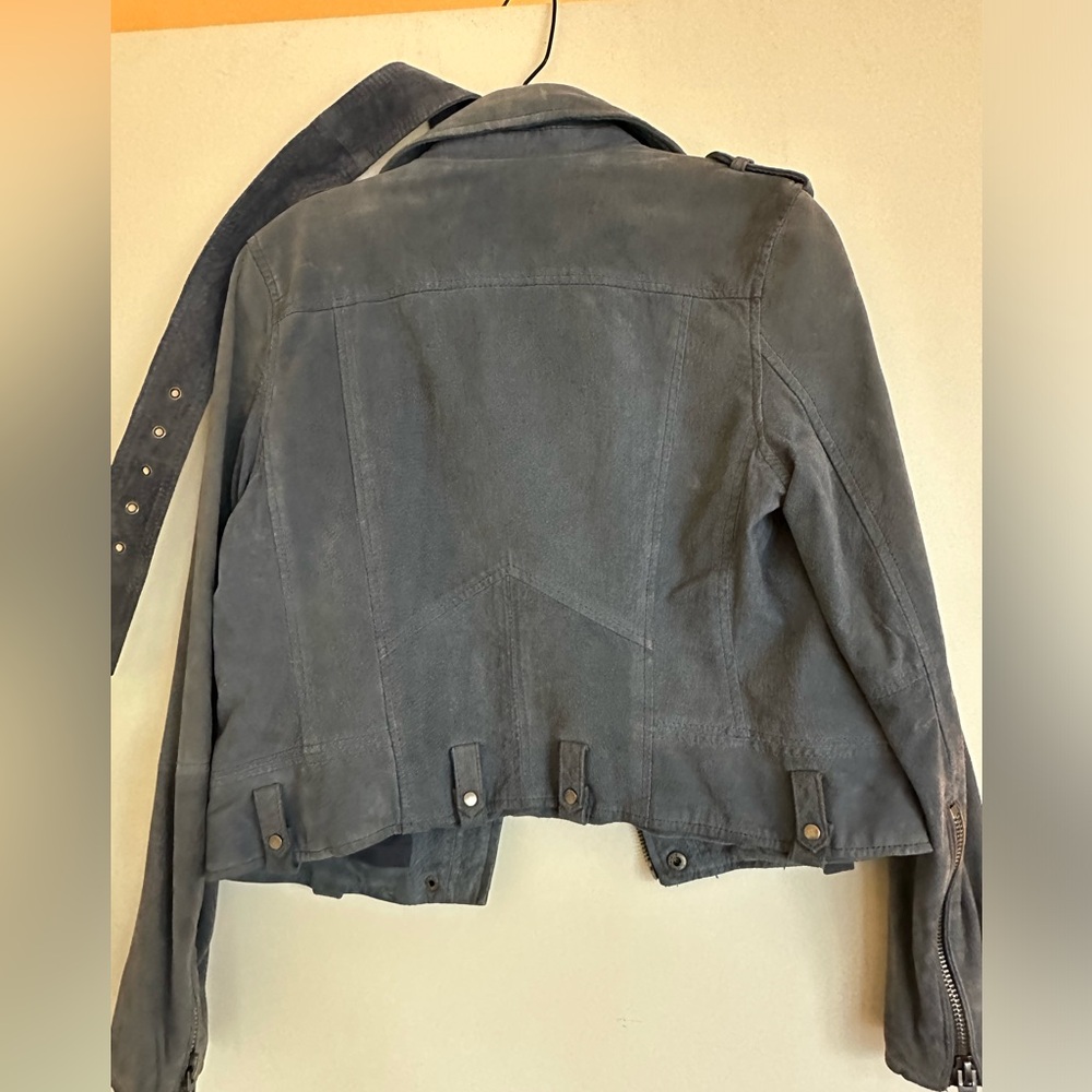 BlankNYC Real Suede Moto jacket grey/blue